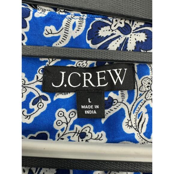 J.Crew Tiered Tie-front Beach Dress in Cobalt Floral Cotton Voile - Picture 9 of 10